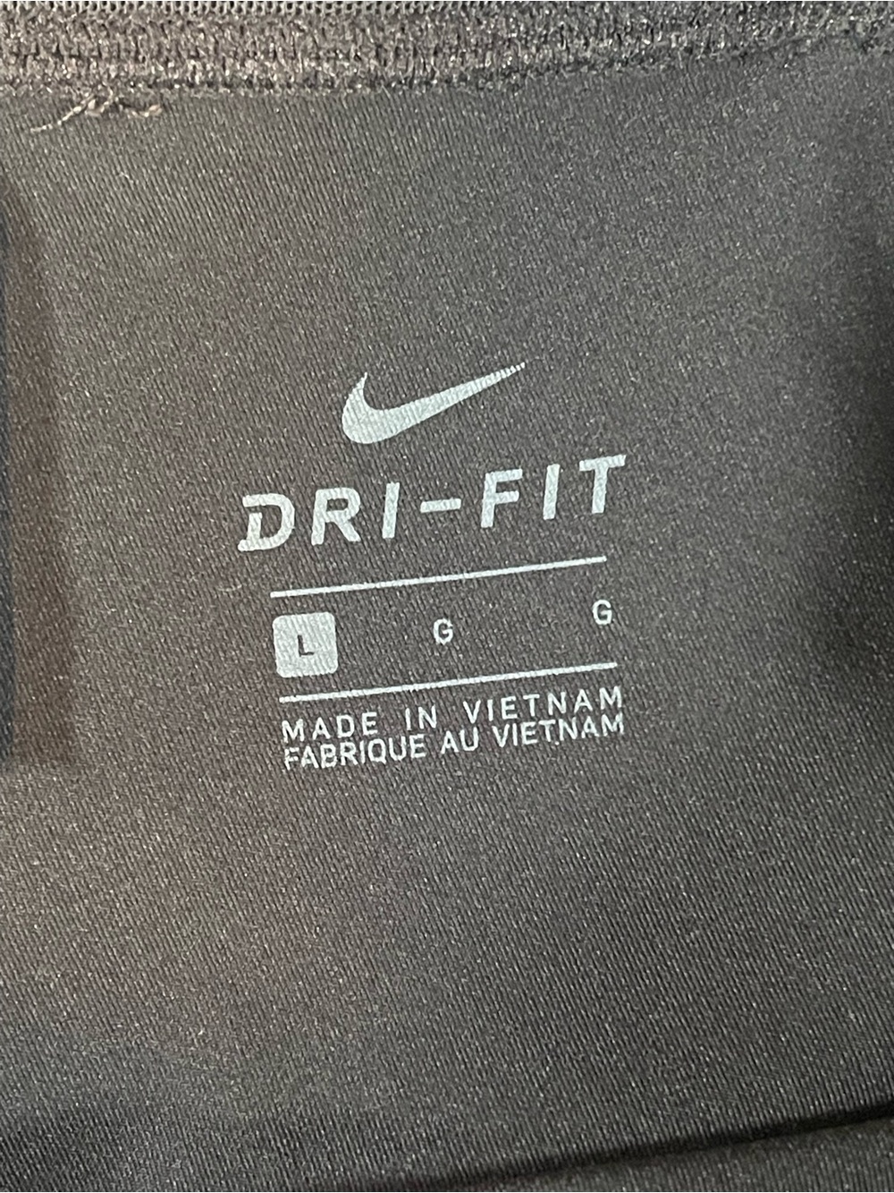 Nike Black Capri Running Leggings with White Swoosh Women’s Large - Picture 3 of 16